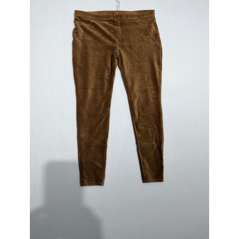 Hue Corduroy Leggings Womens XL Camel Brown Stretch Pull On Skinny Pants